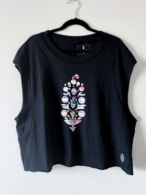 NWOT Free People Movement Inspire Logo Tank in Ikat Buti/Black combo Size Large